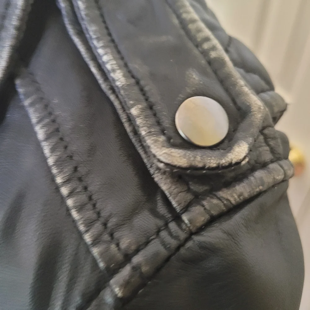 Nicole by Nicole Miller Black Leather Jacket - Picture 6 of 7